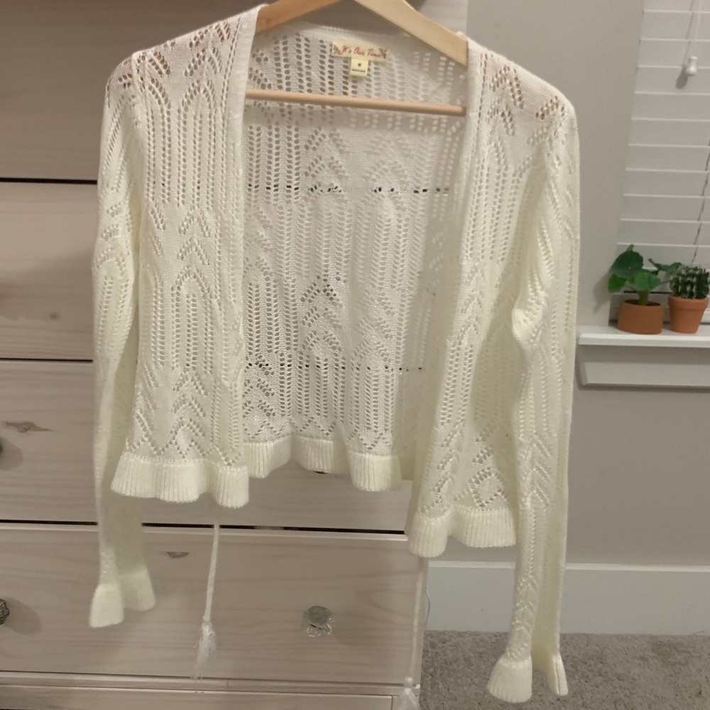 front tie cropped cardigan